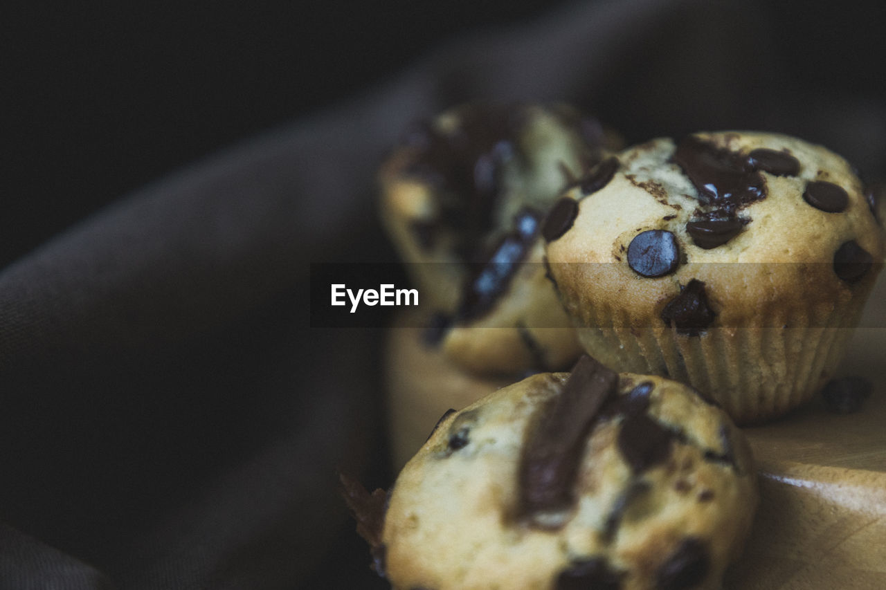 Homemade chocolate chips muffins pastry