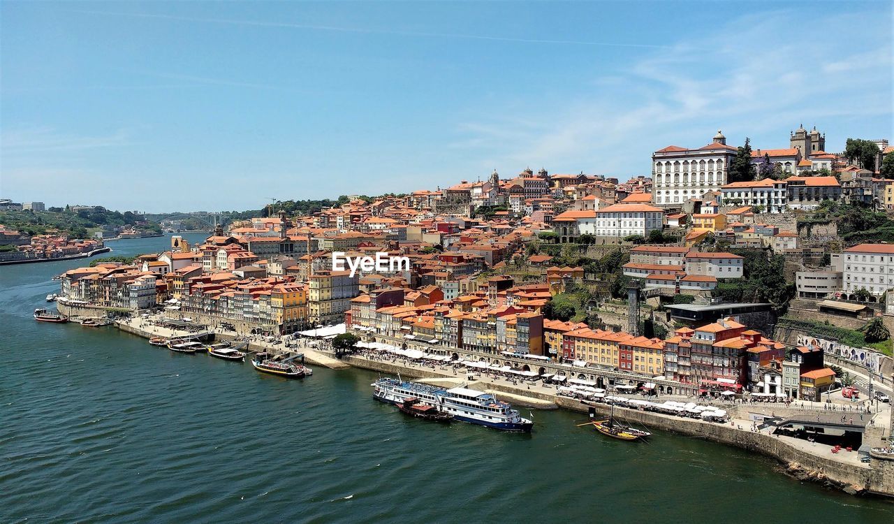 High angle view of porto cityscape