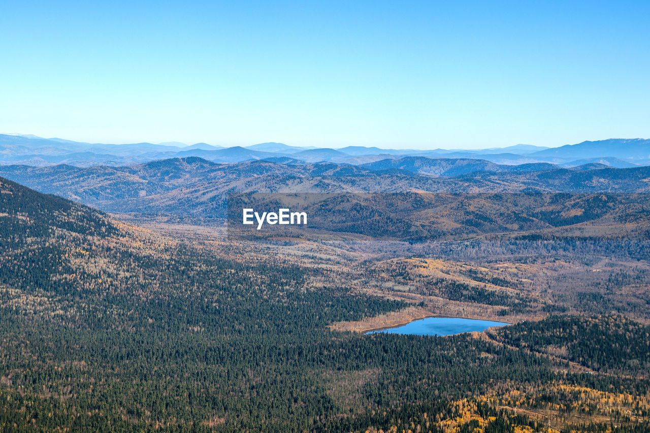 Scenic view of mountains against clear sky