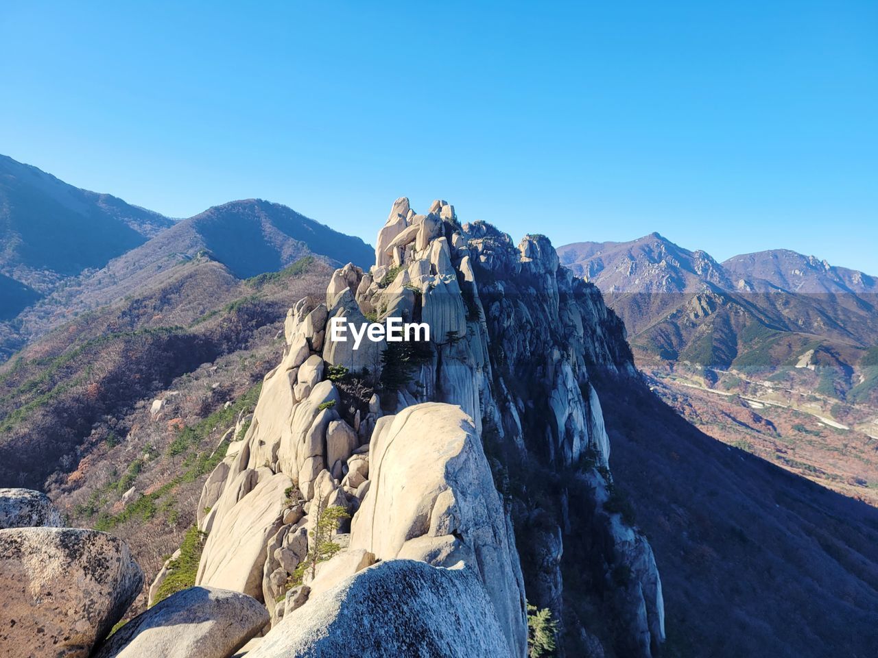 scenic view of mountains against clear sky