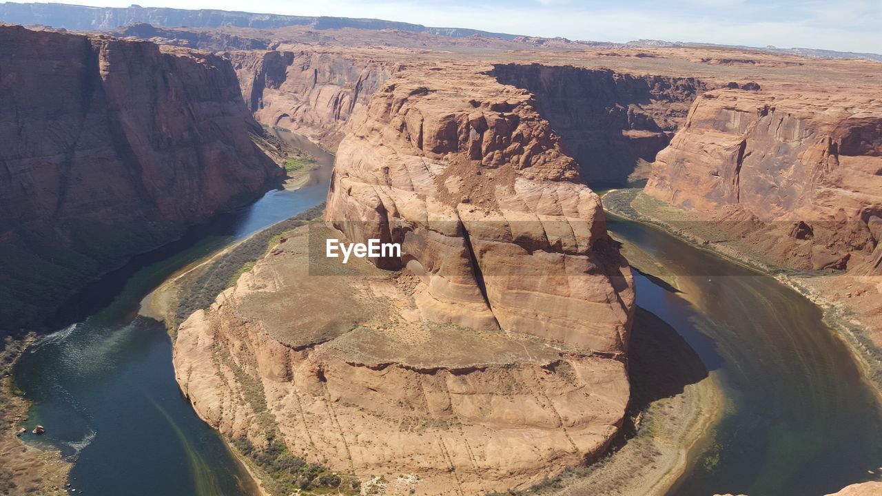 High angle view of rock formations