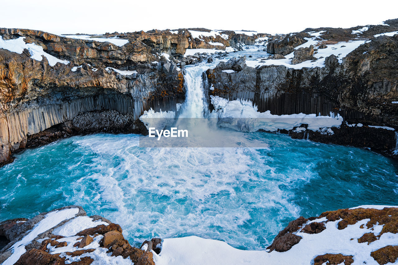 Scenic view of waterfall