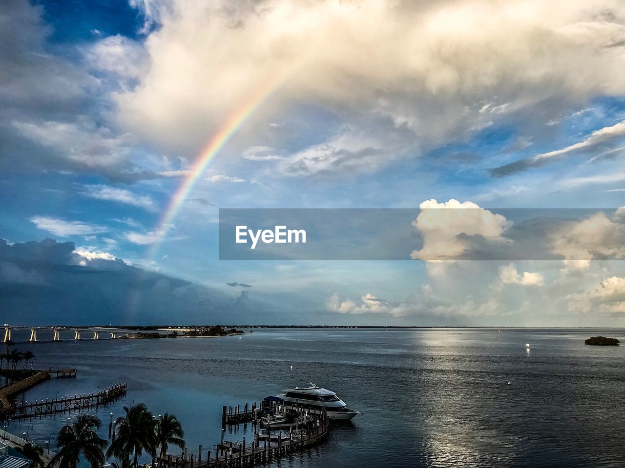 SCENIC VIEW OF RAINBOW OVER SEA