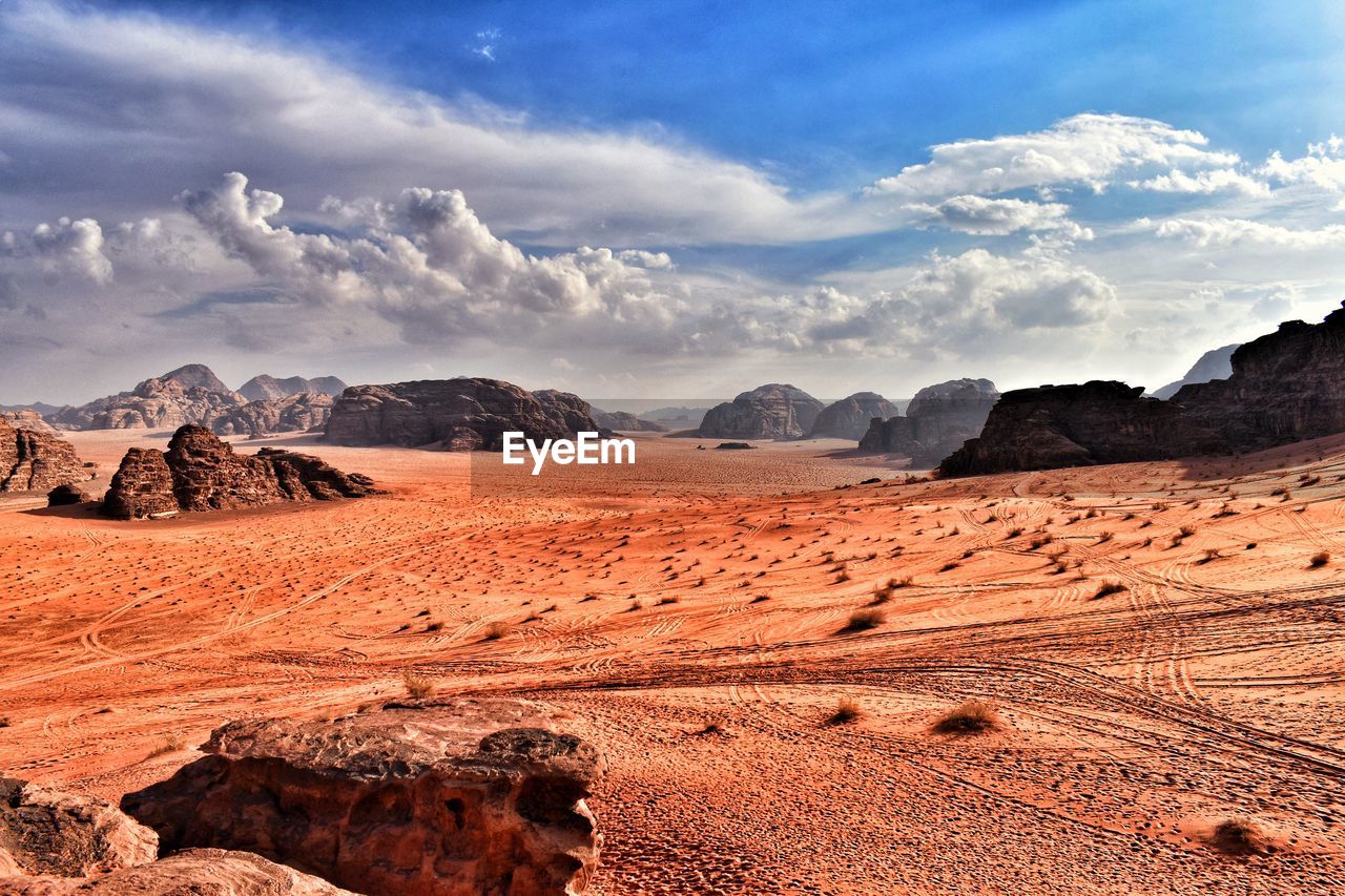 Scenic view of desert against sky