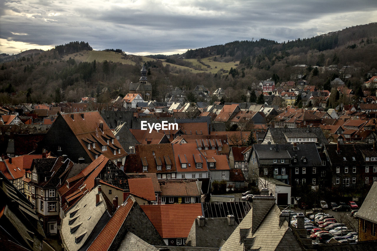 Houses in goslar against sky