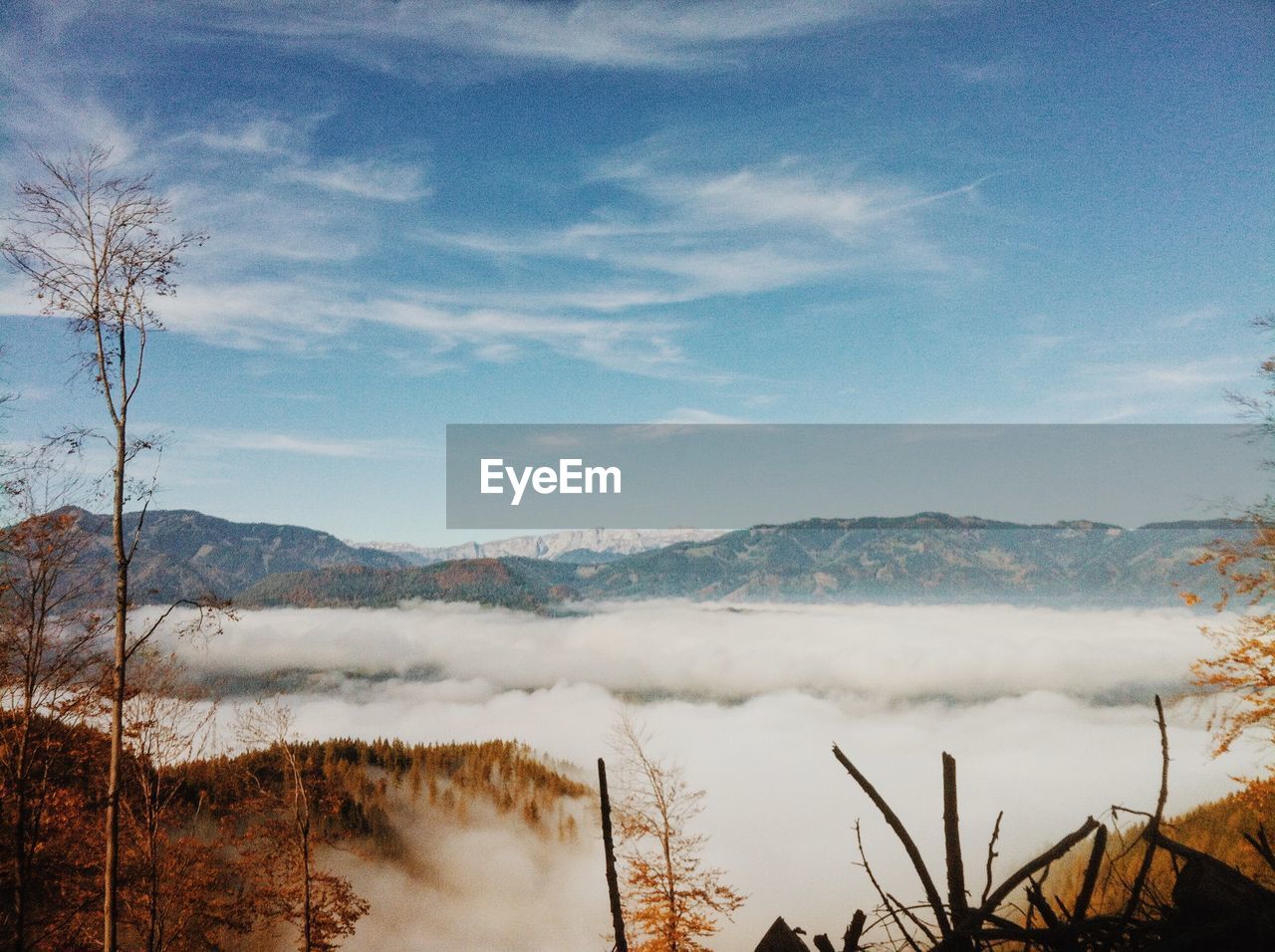 Scenic view of snow covered mountains