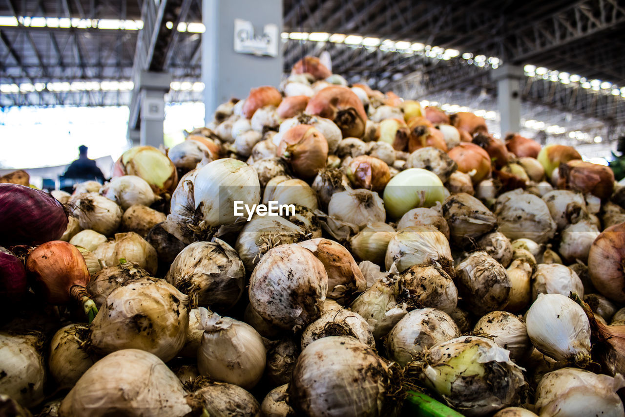 close-up of onions for sale