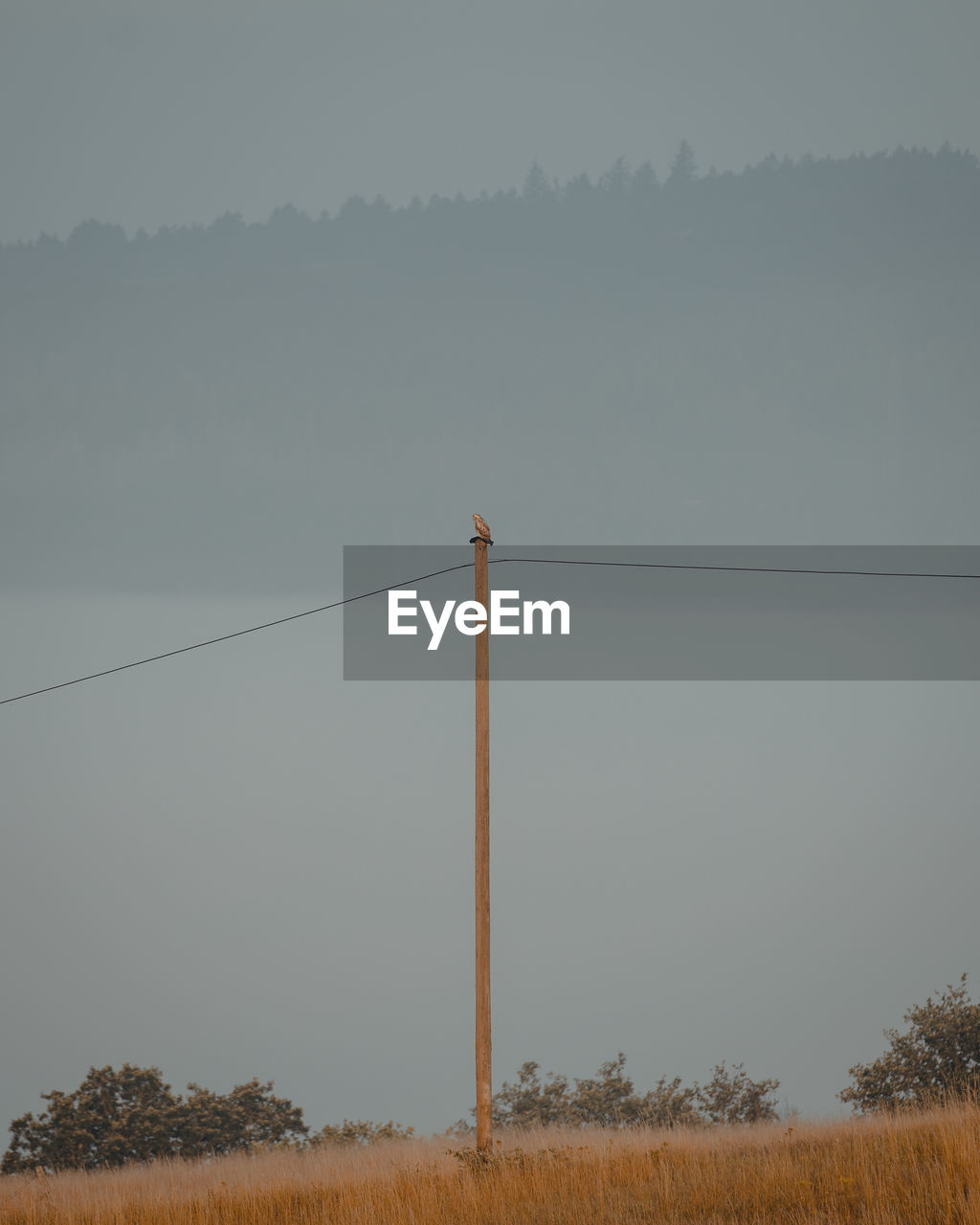 Electricity pylon on land against sky