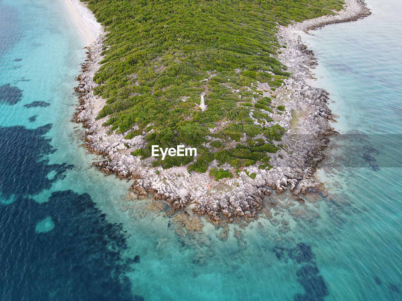 High angle view of sea shore