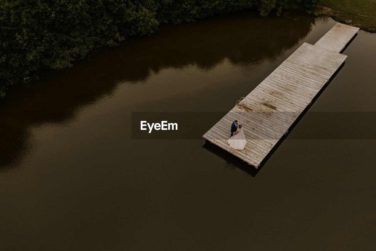 high angle view of lake