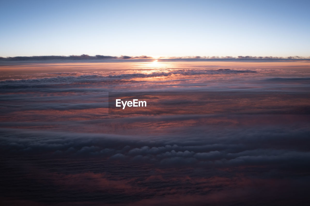 aerial view of cloudscape during sunset