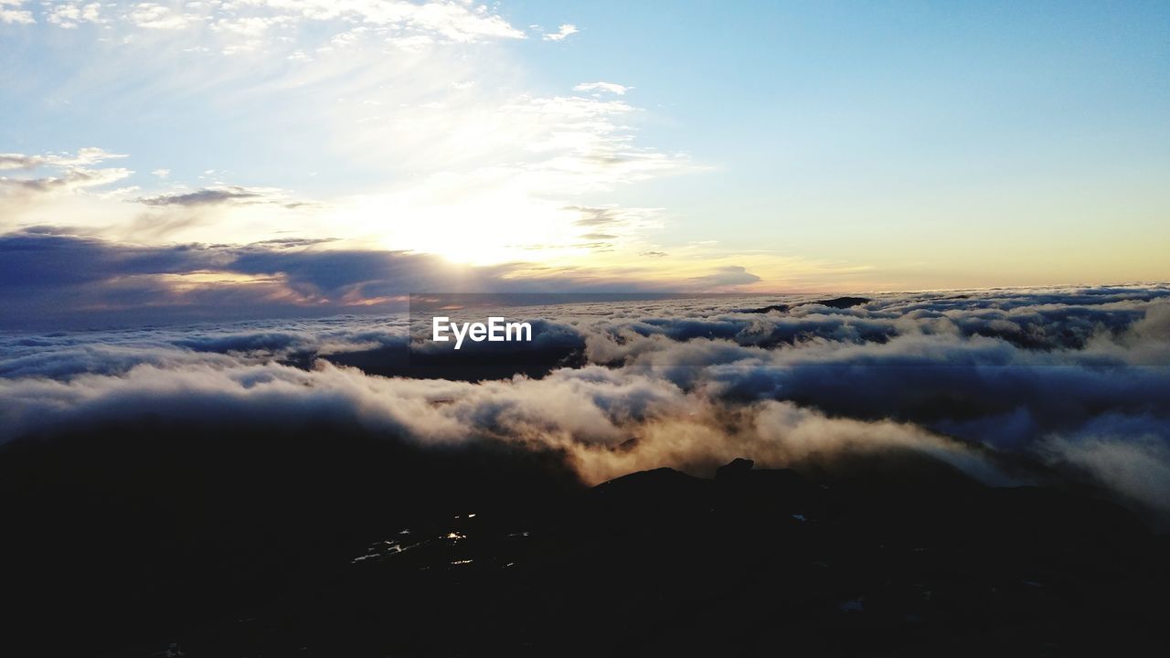 Scenic view of cloudscape against sky during sunset