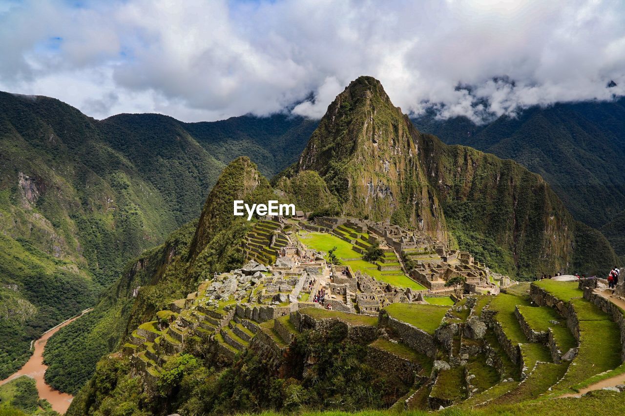 Panoramic view of mountains against sky