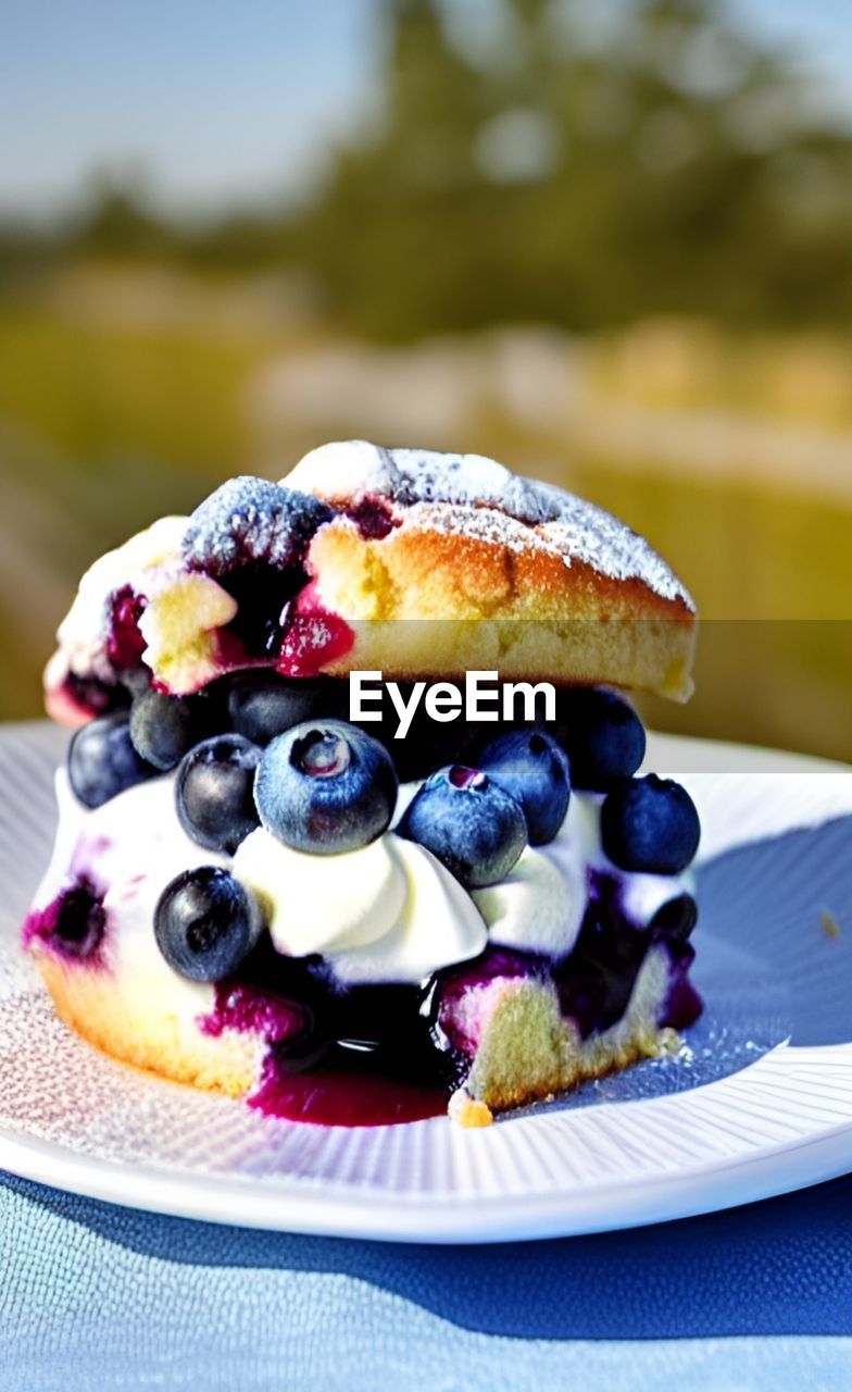 Close-up of dessert in plate on table