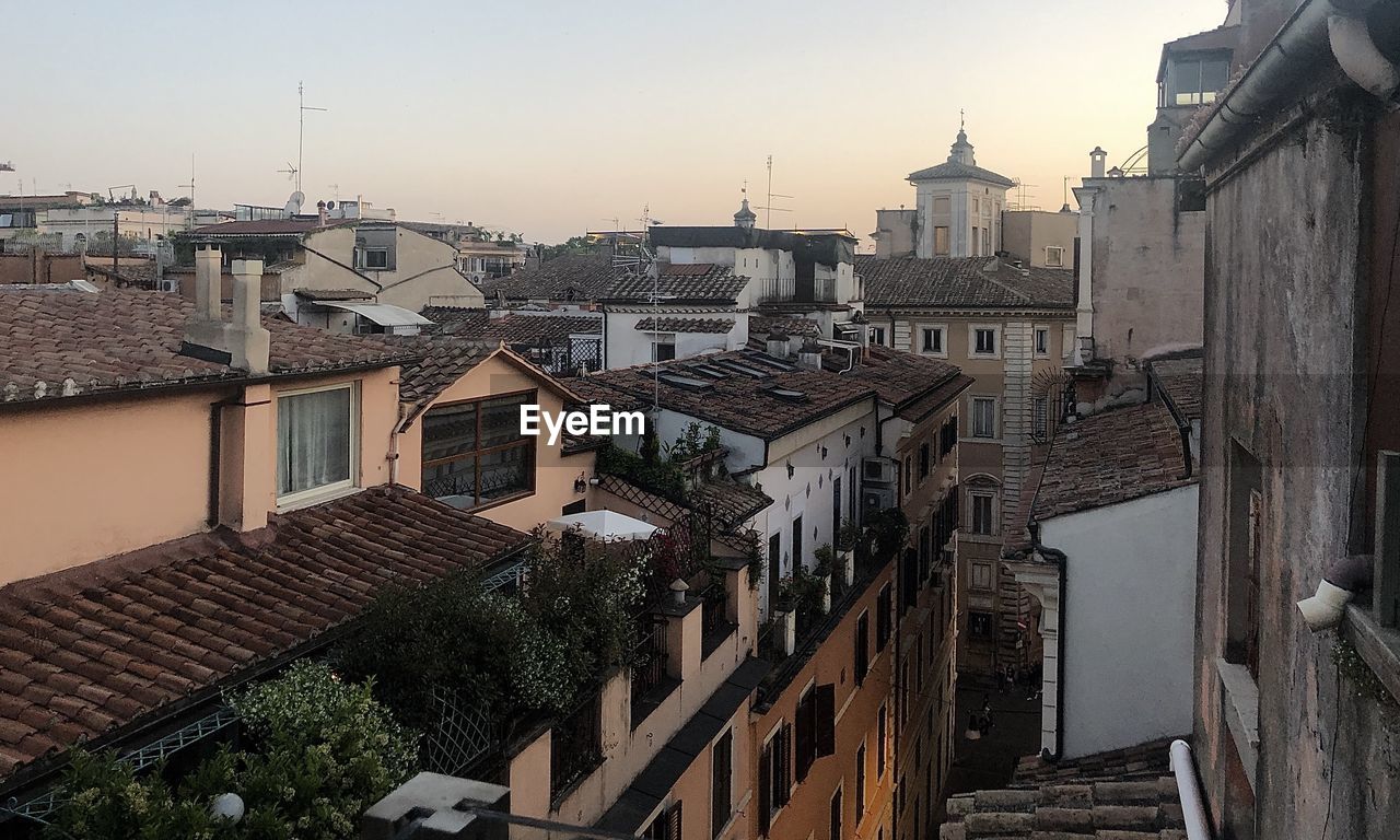 high angle view of buildings in city