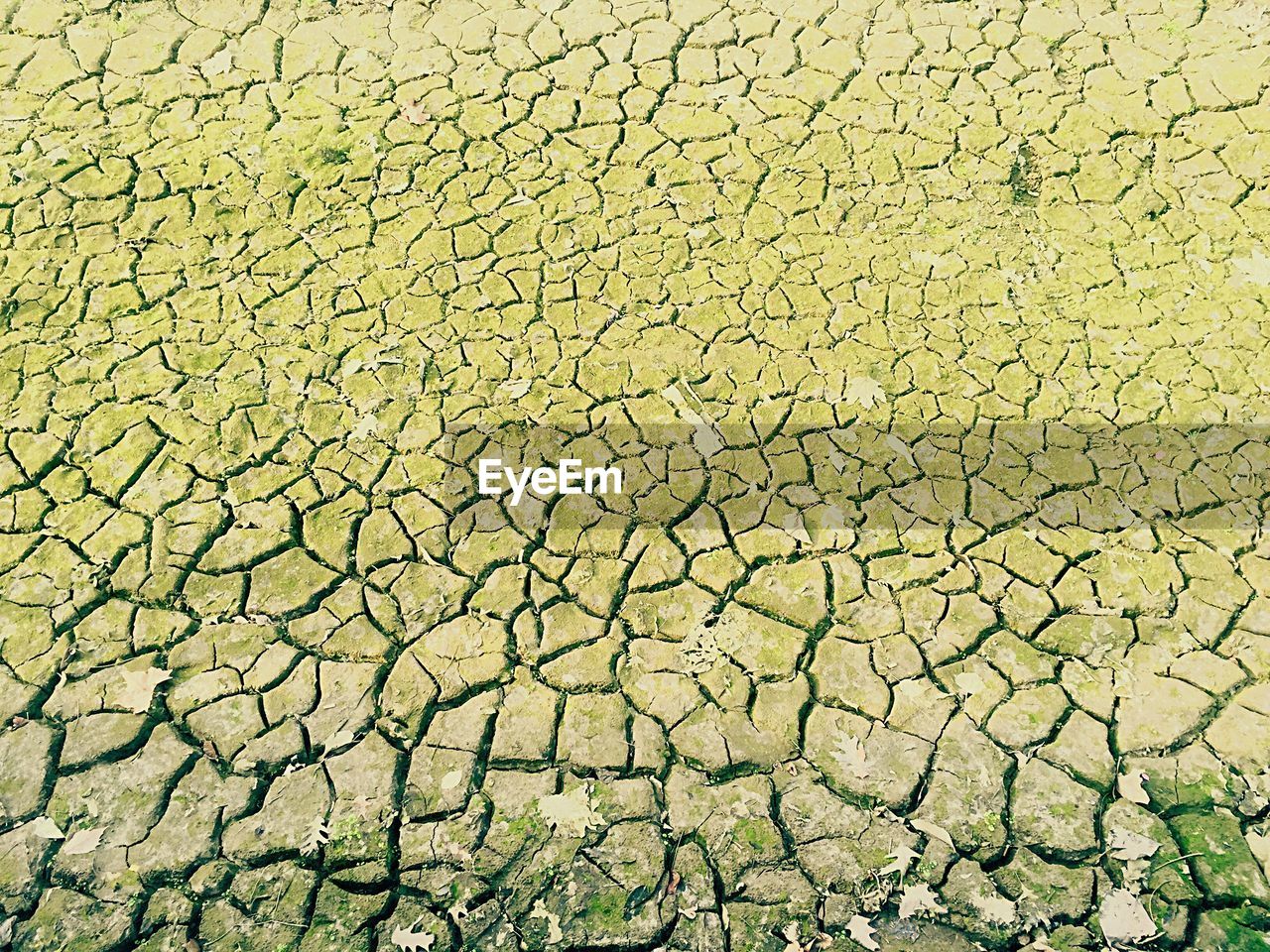 High angle view of drought field