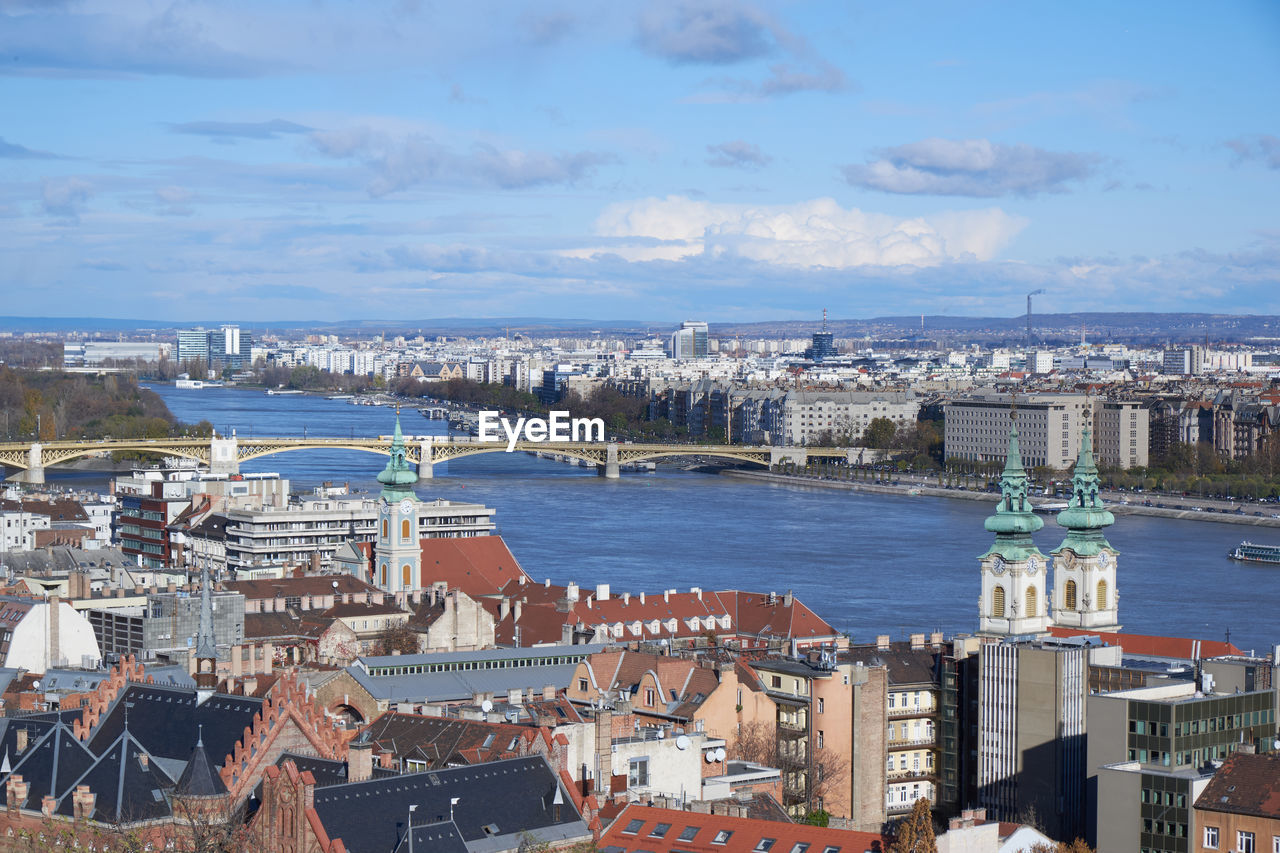 high angle view of city