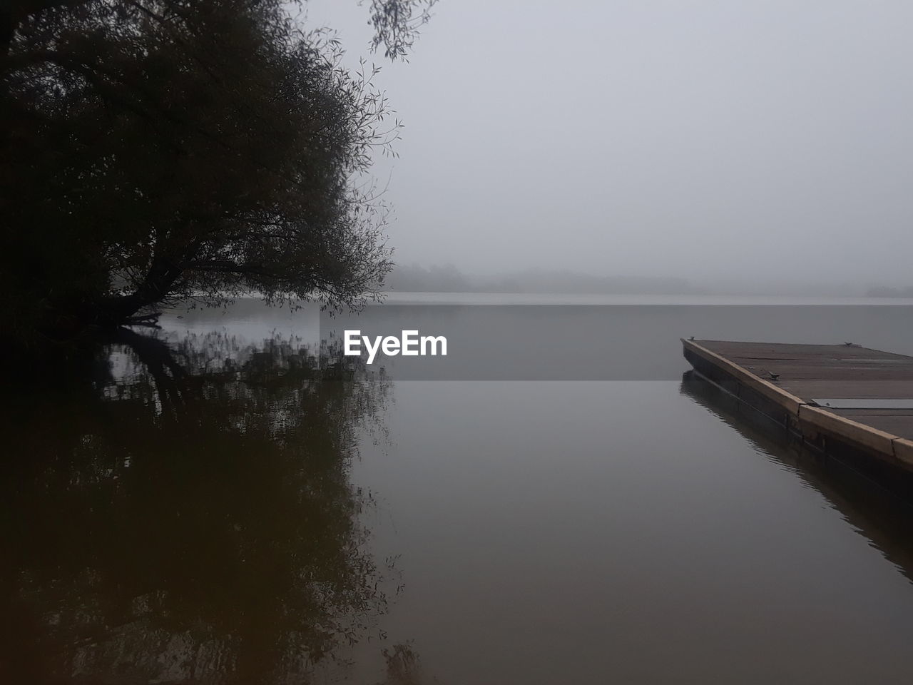 LAKE BY TREES AGAINST SKY