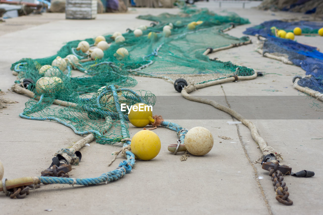 Fish net ready to use after fix it in sea port
