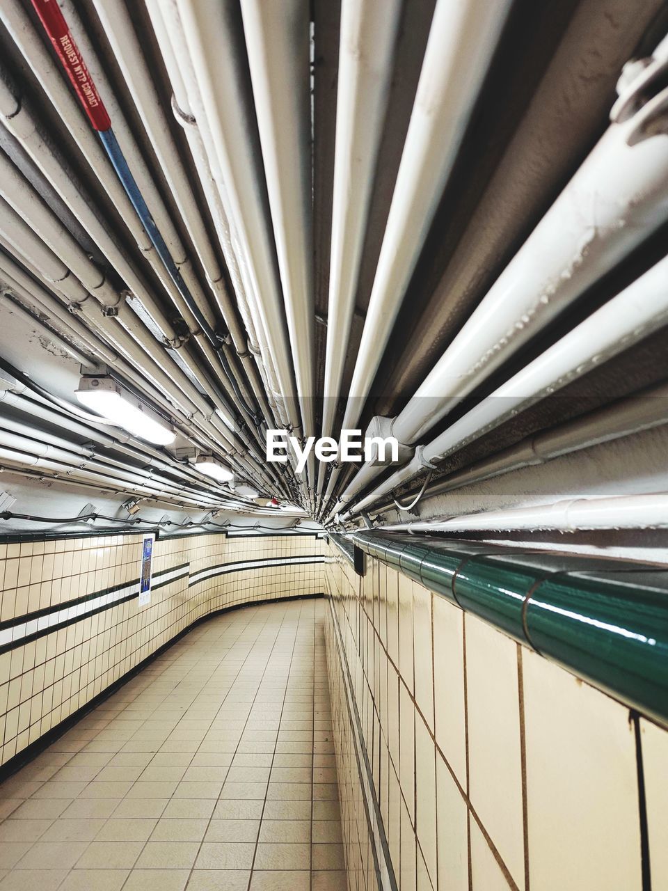 Full frame shot of pipes at subway station