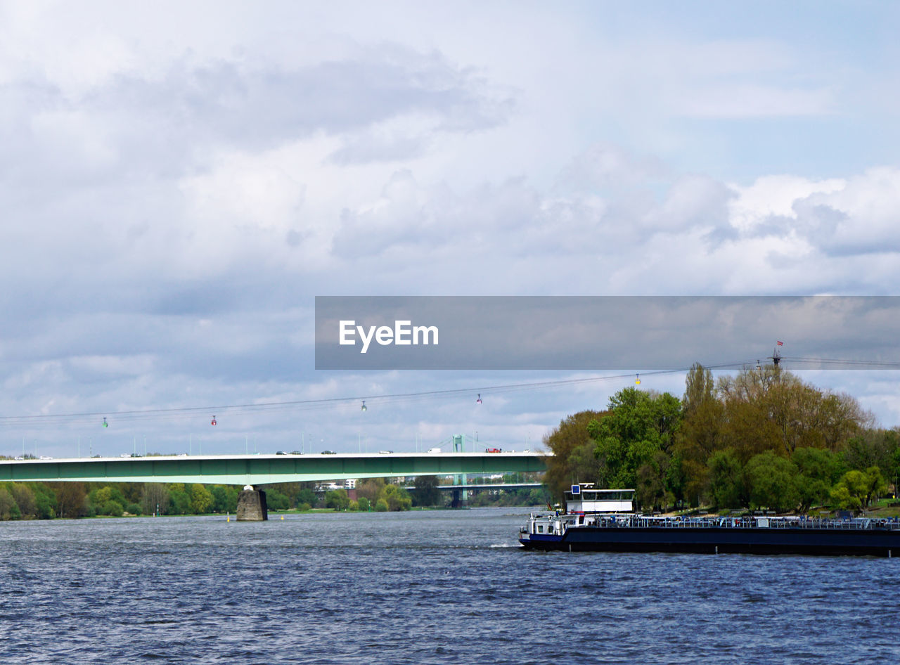 VIEW OF RIVER AGAINST CLOUDY SKY