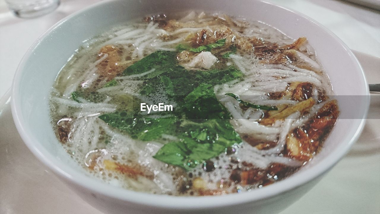 Close-up of soto served in bowl