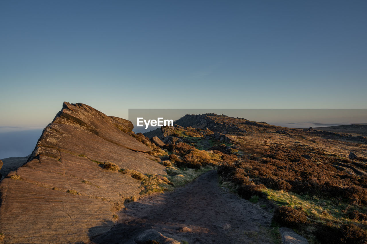 Temperature inversion at the roaches n the staffordshire, peak district national park, uk.