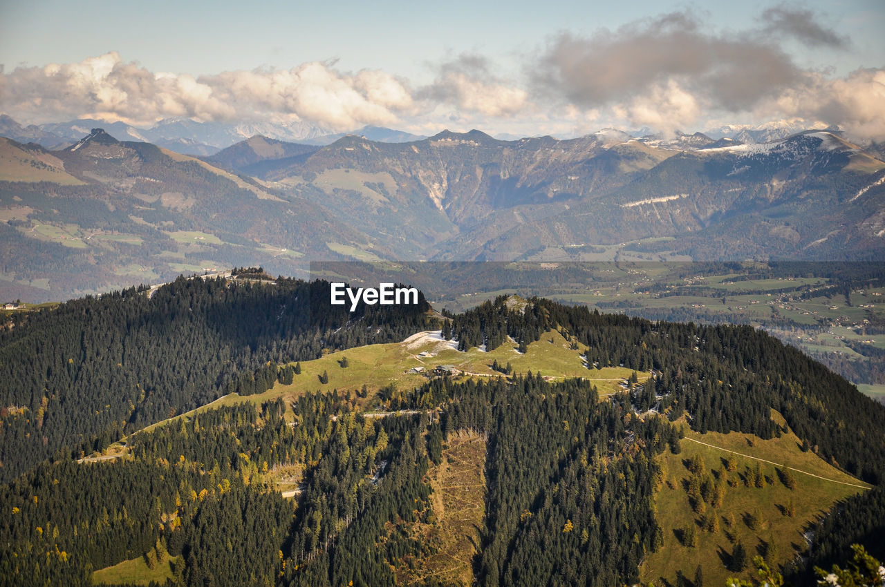 Scenic view of mountains against sky