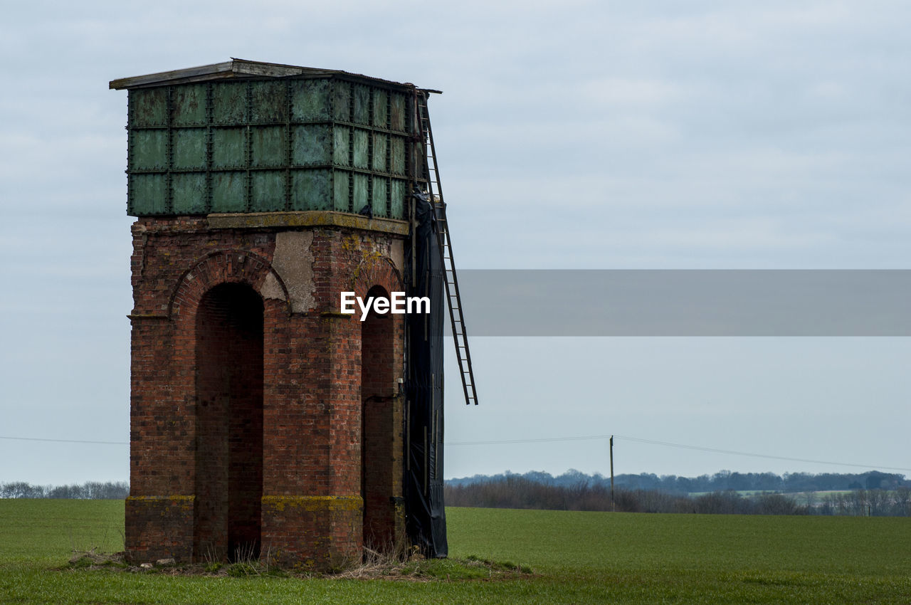 Built structure on grassy field