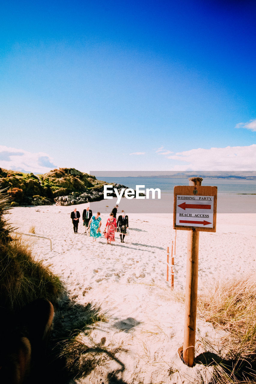 Warning sign on beach