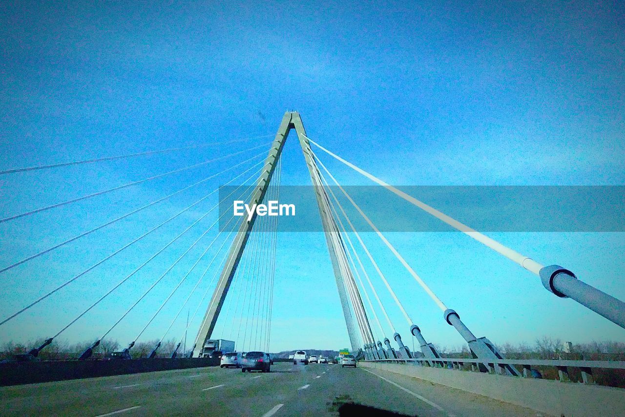 SUSPENSION BRIDGE OVER BLUE SKY