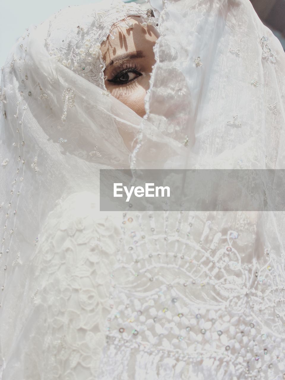 Portrait of bride during wedding ceremony