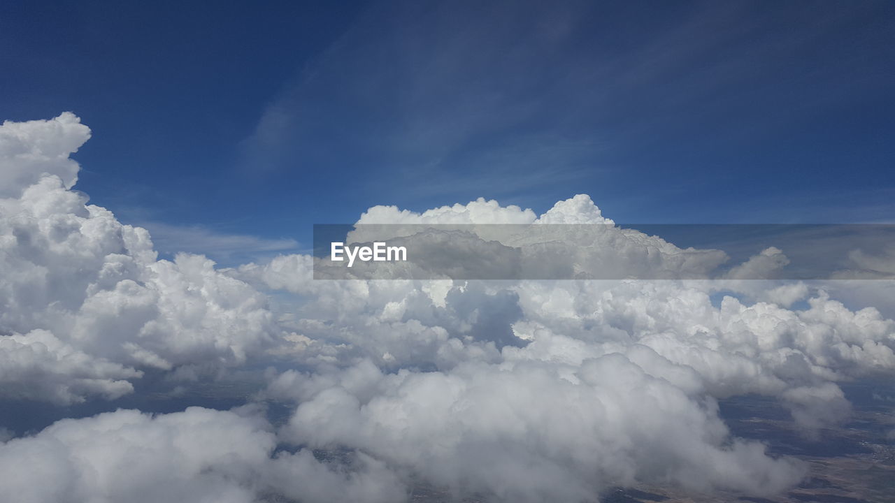 Majestic shot of cloudscape against blue sky