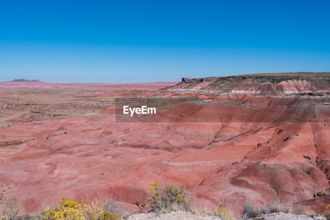 Pink stone hills at the painted hills in petrified forest national park in arizona