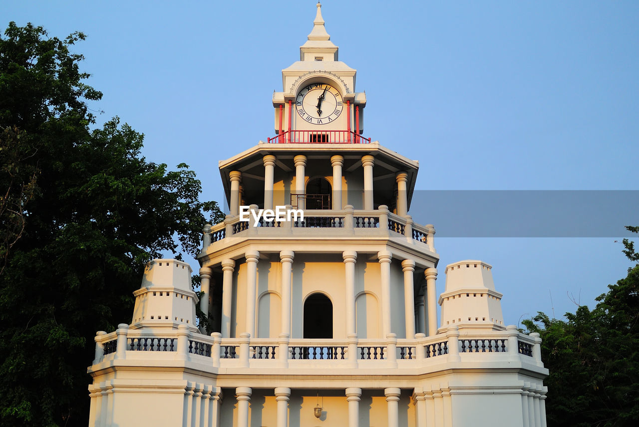 Low angle view of built structure against clear sky