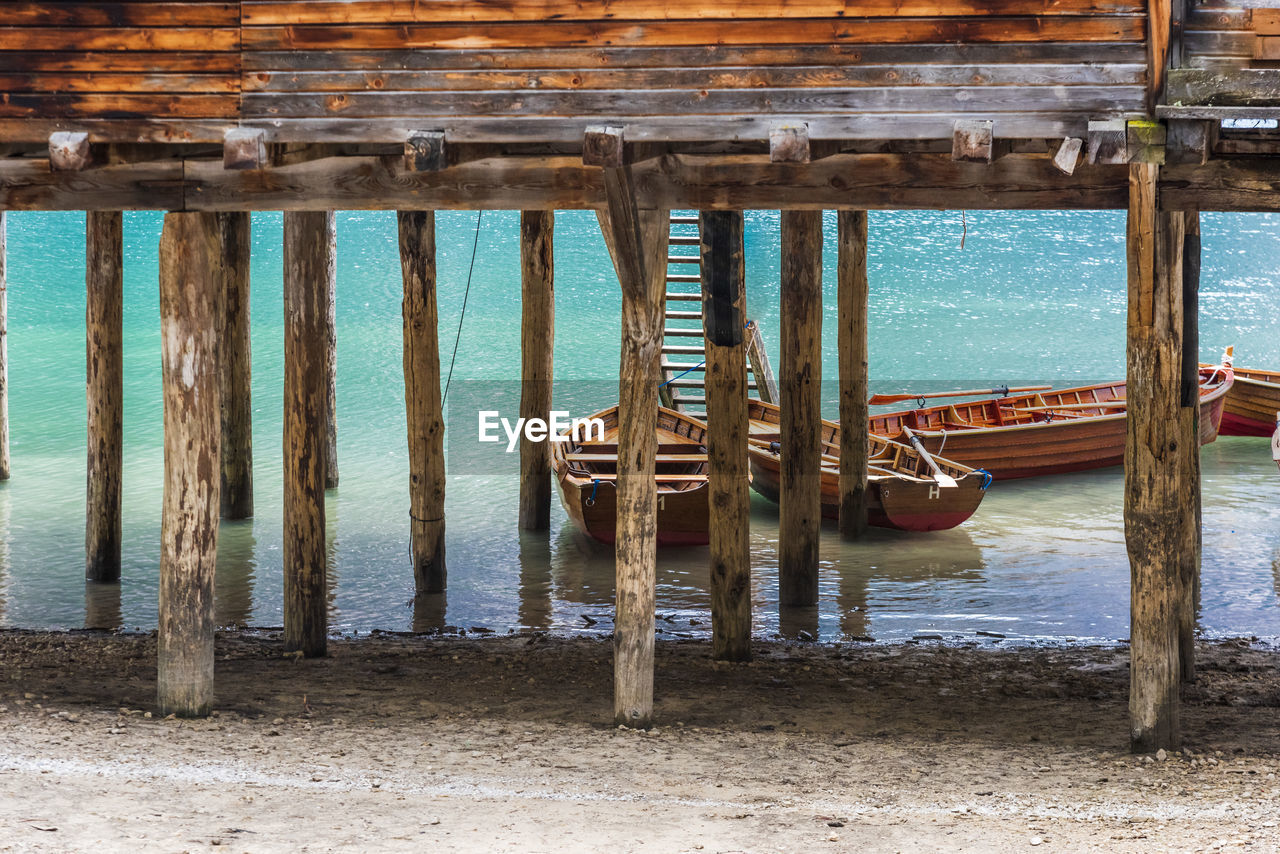 Wooden pier on sea shore