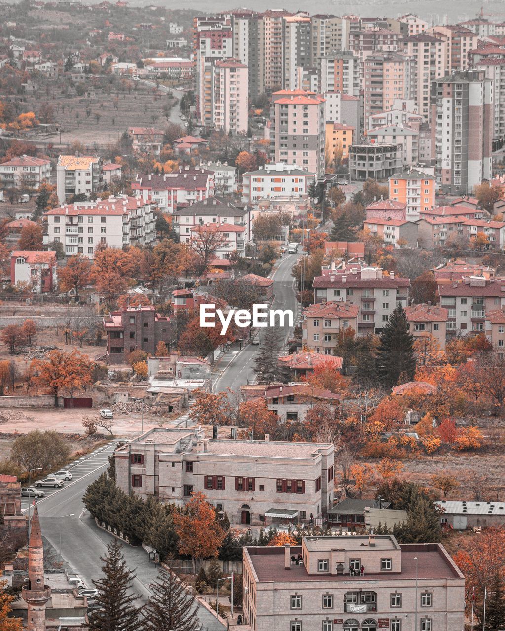 HIGH ANGLE VIEW OF RESIDENTIAL BUILDINGS