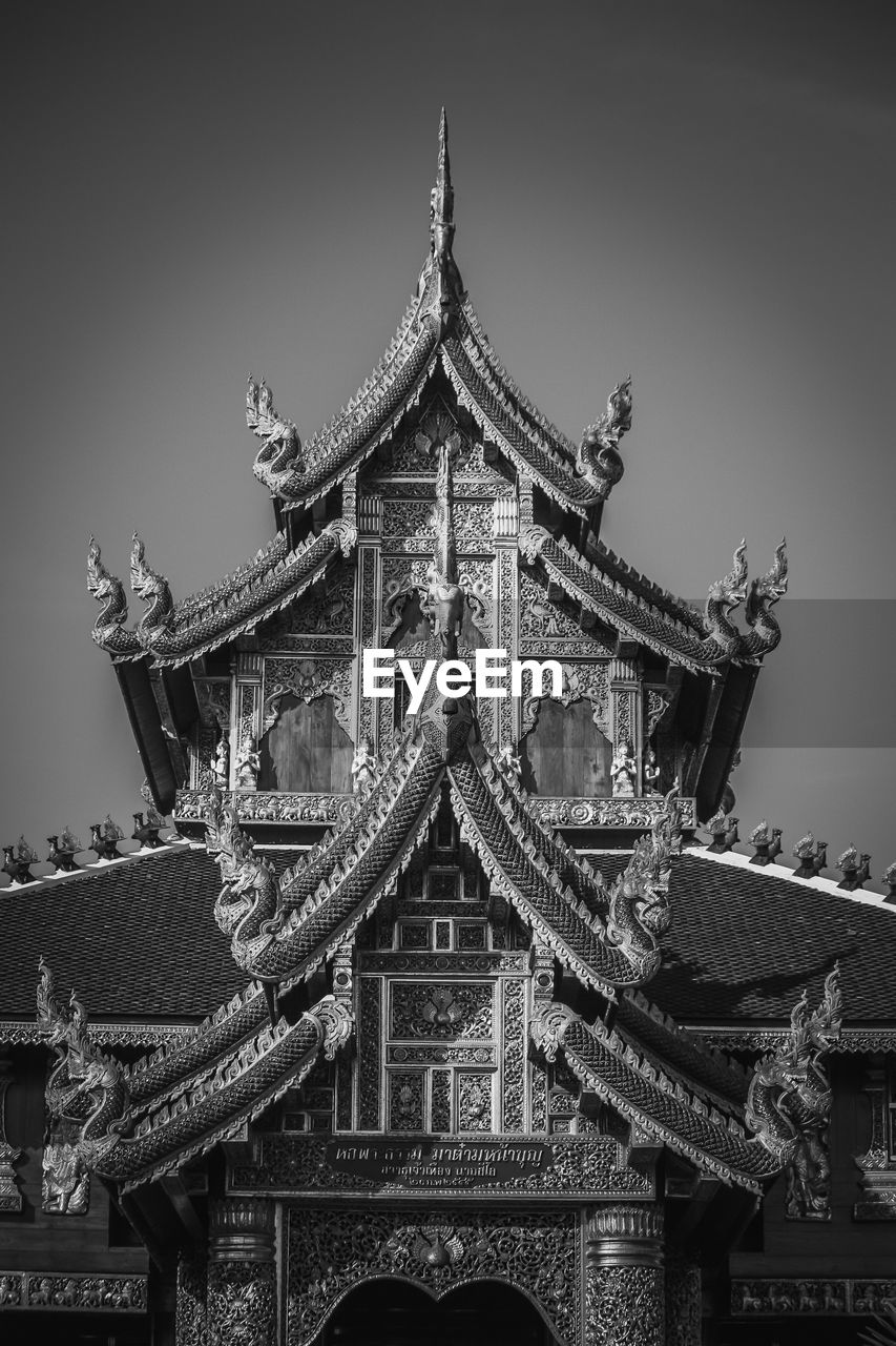 Low angle view of traditional building against sky