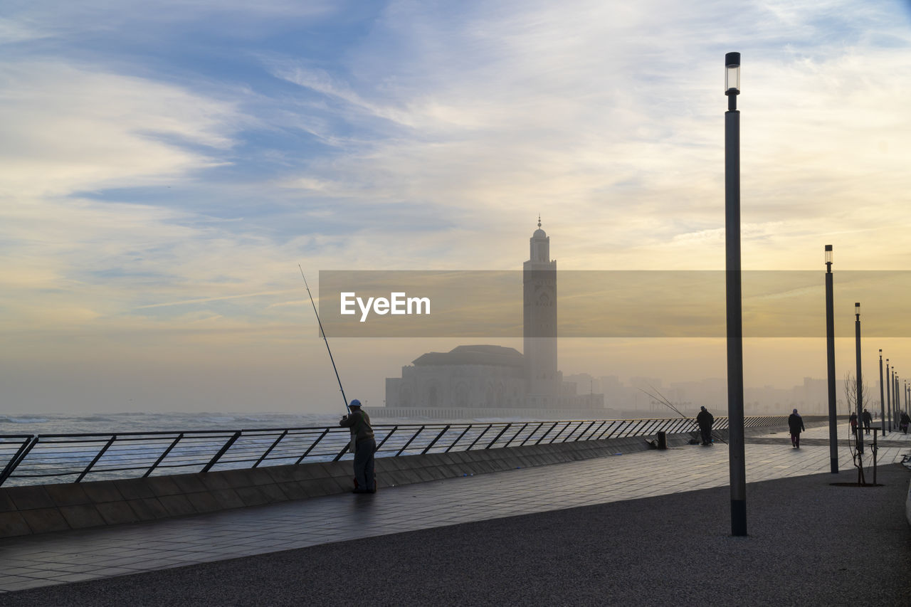 Scenic view of hassan ii mosque at sunrise - casablanca, morocco