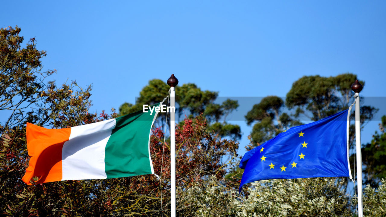 European flag and irish flag