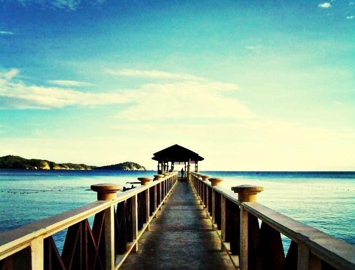 VIEW OF PIER ON SEA