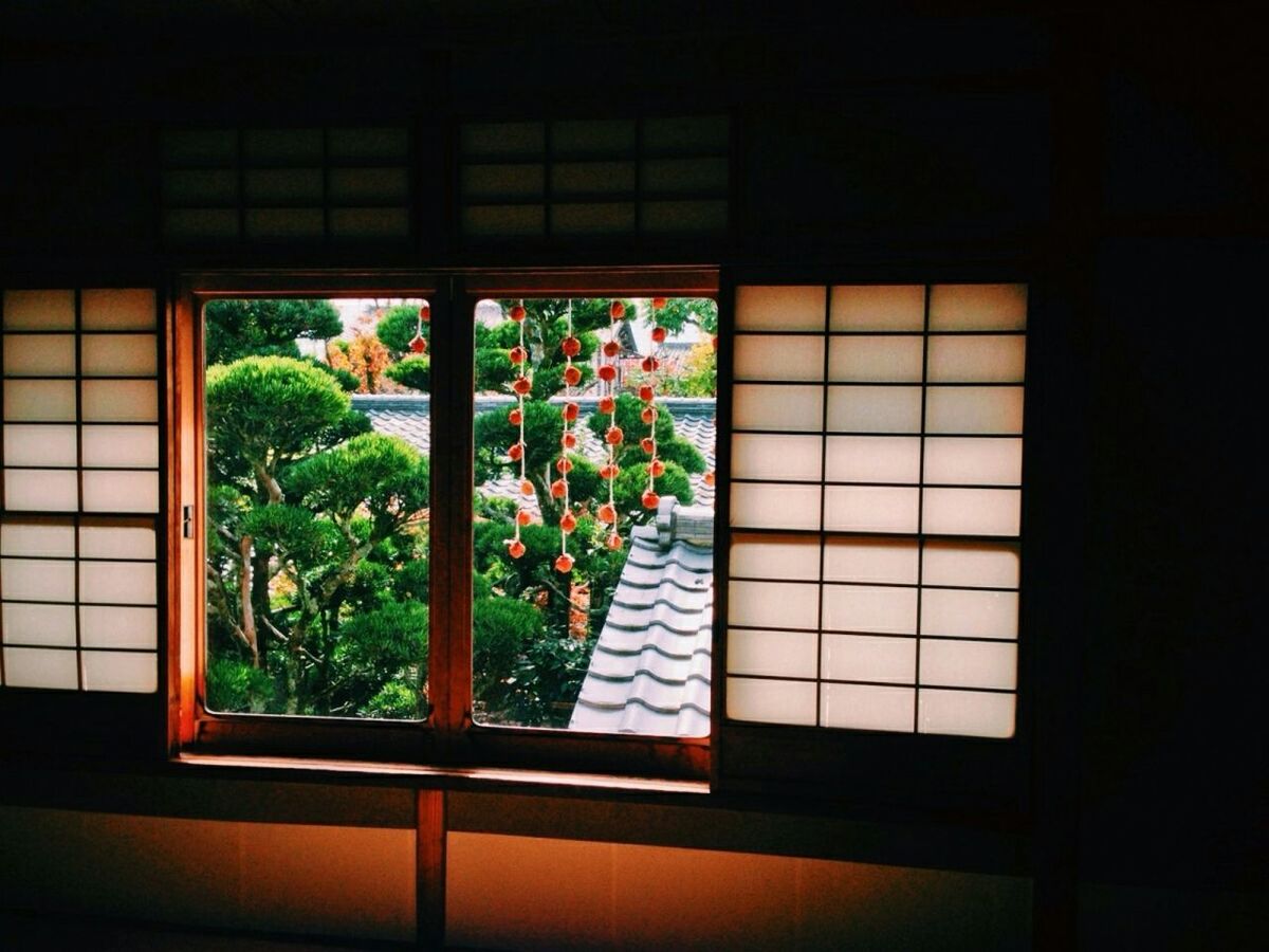 View of open window from inside