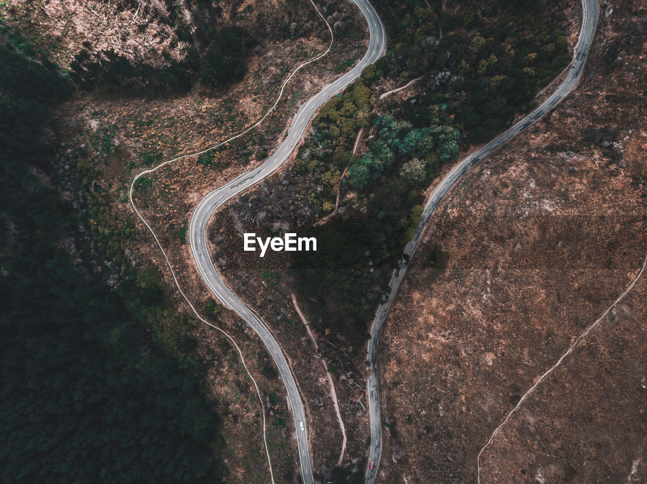 Aerial view of road amidst landscape