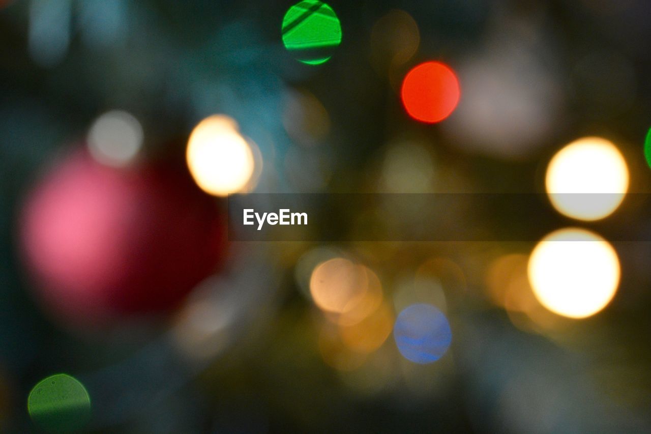 Close-up of blurred lights