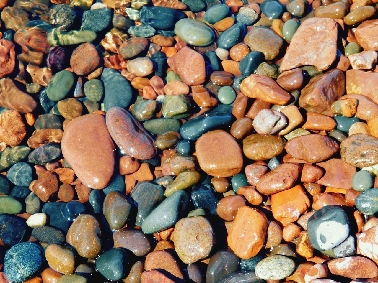 Full frame shot of colorful pebbles