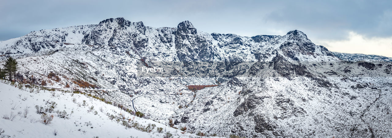 SCENIC VIEW OF SNOW COVERED MOUNTAIN AGAINST SKY