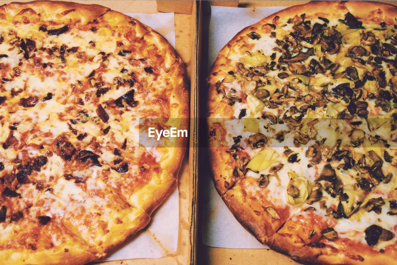 CLOSE-UP OF PIZZA ON TABLE