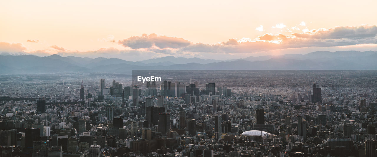 Aerial view of buildings in city