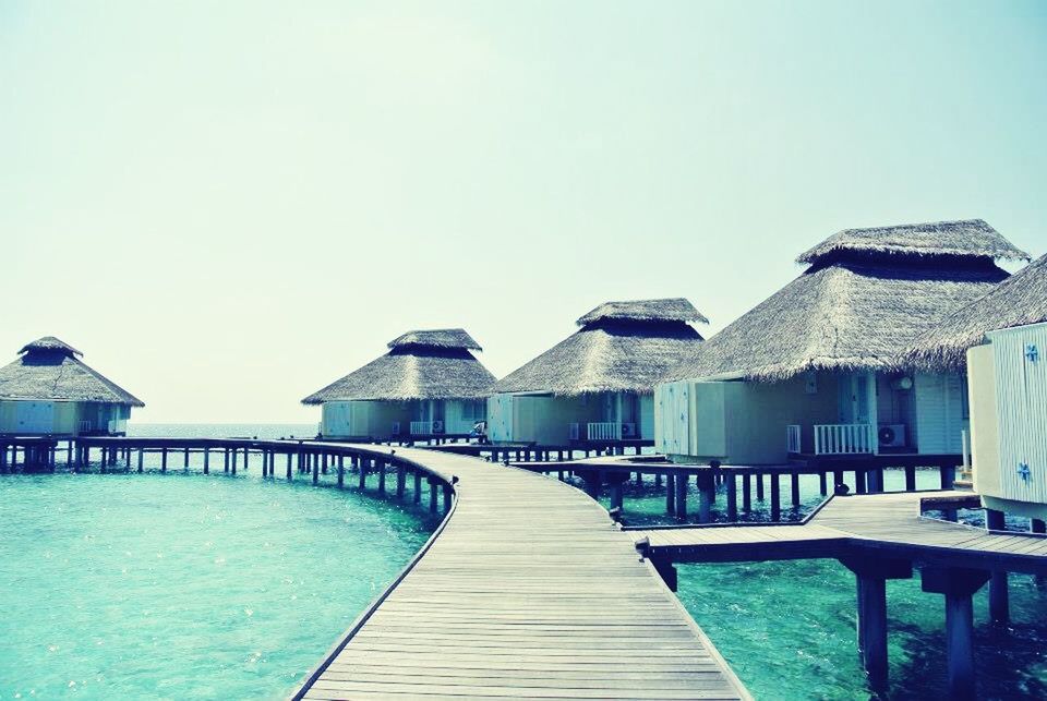 VIEW OF PIER IN SEA