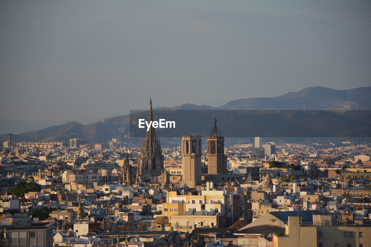 Aerial view of buildings in city